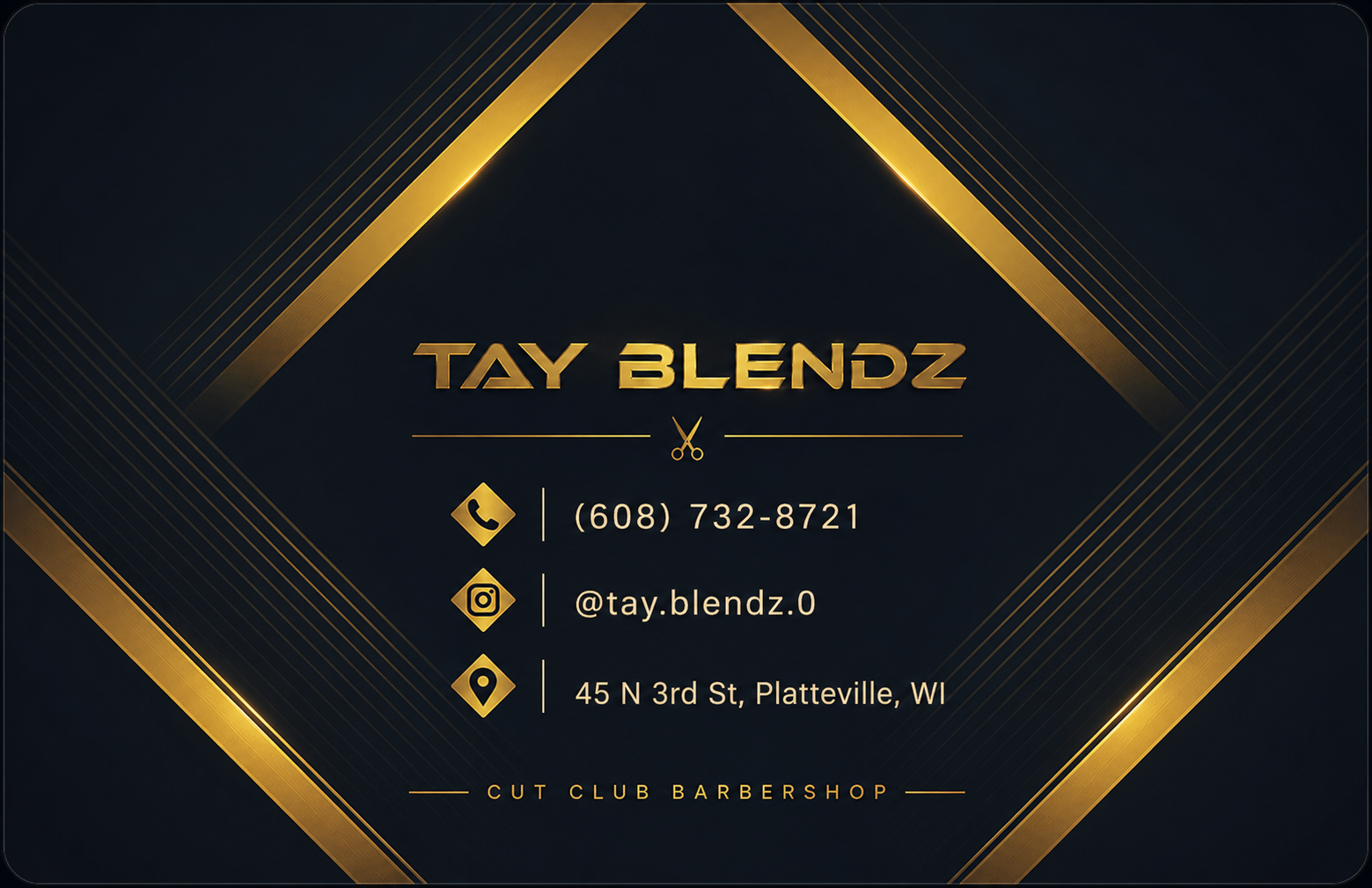 Redesigned Tay Blendz contact card